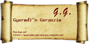 Gyermán Geraszim névjegykártya